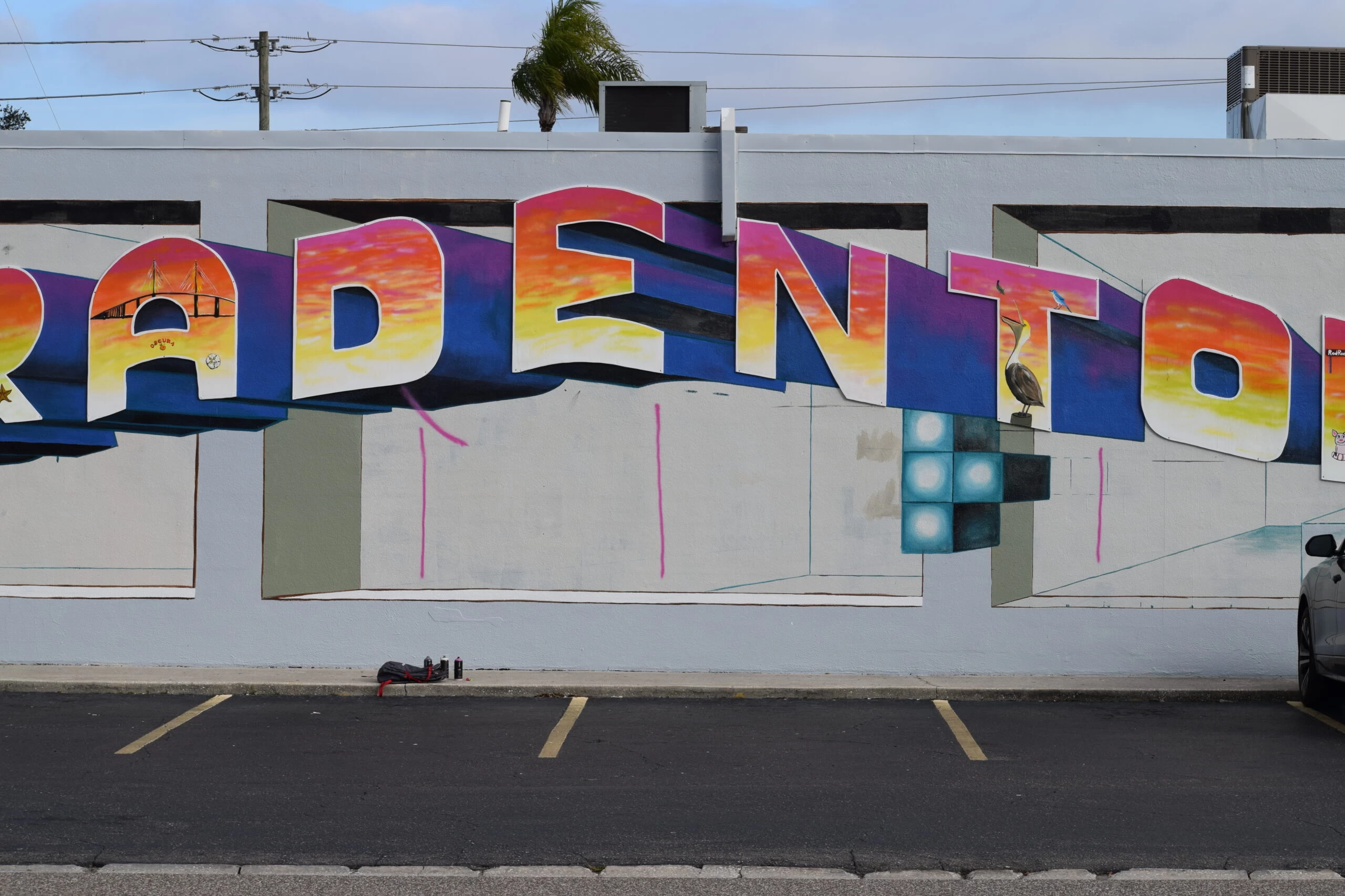 lay out the flamingo on the bradenton mural